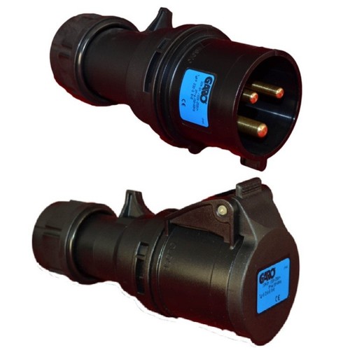 Presa spina 32a nera - 32a, caravan