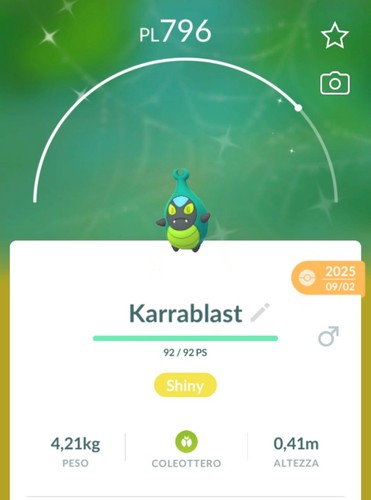 Shiny karrablast lucido - shiny,